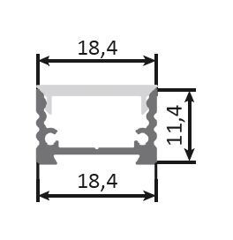 Alu Profil CD12 18,4x11,43 mm Meterware eloxiert