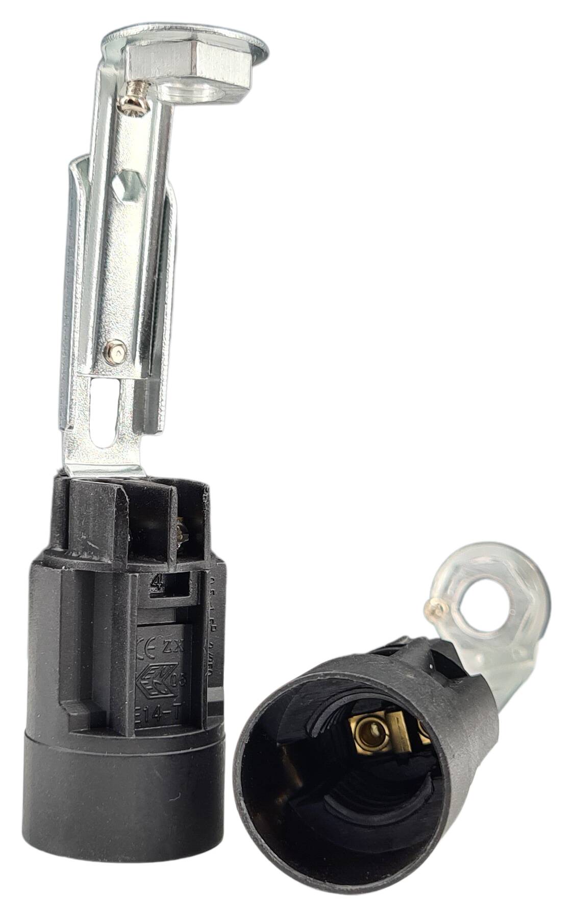 E14 plastic candle lampholder adjustable 80-100 mm M10x1 metal thread