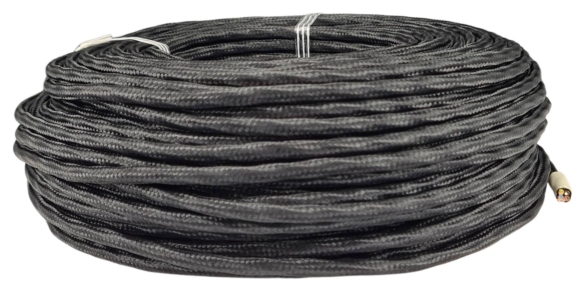 stranded cable 4G 0,75 twisted and textile braided RAL 9005 black