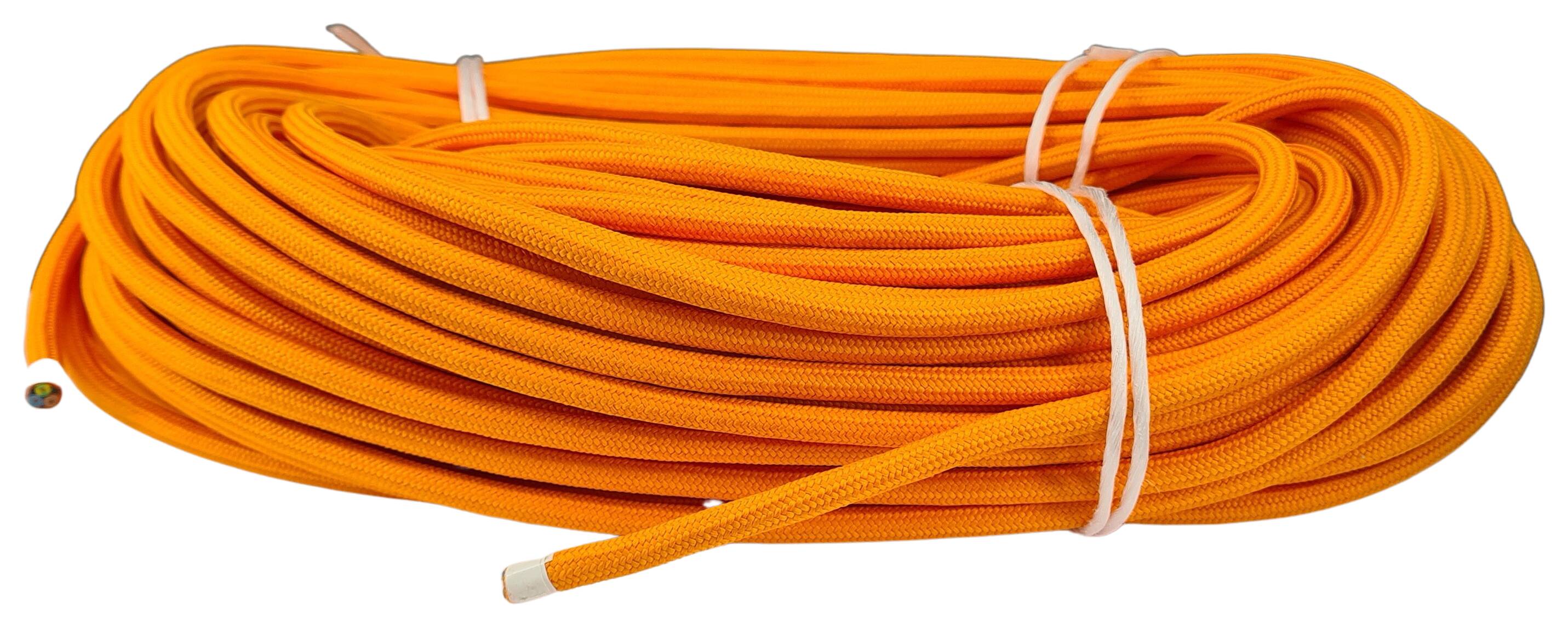 Kabel 3G 0,75 H03RT-F Baumwolle umsponnen AD ca. 7,0 mm RAL 2011 orange