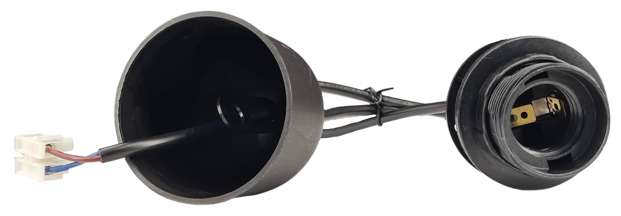 pendel 2x0,75 with mounted socket E27 70 cm long black