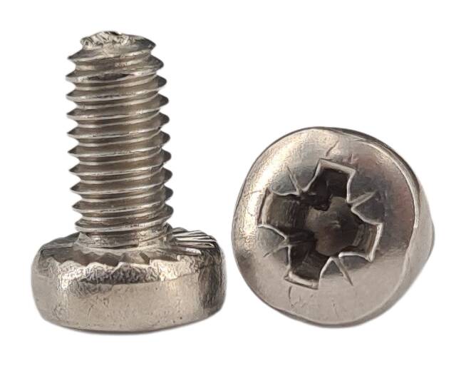 DIN 7500 Form C M4x8 serrated thread cutting screw sim. DIN 7985 Typ2 head 7,4-7,7 pozi V2A