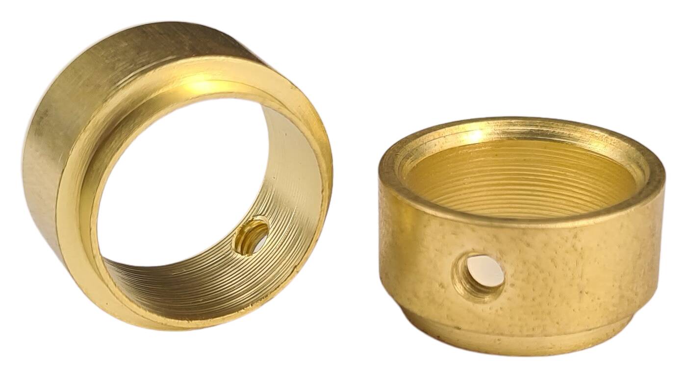 brass adjusting ring 20x8,5 through 16,5 with rivet projection laterally M3 raw