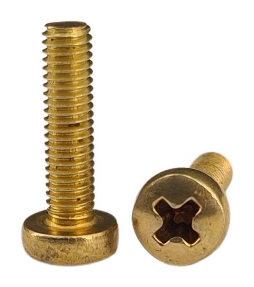 DIN 7985 pan head screw with cross slot M3x12 brass-plated