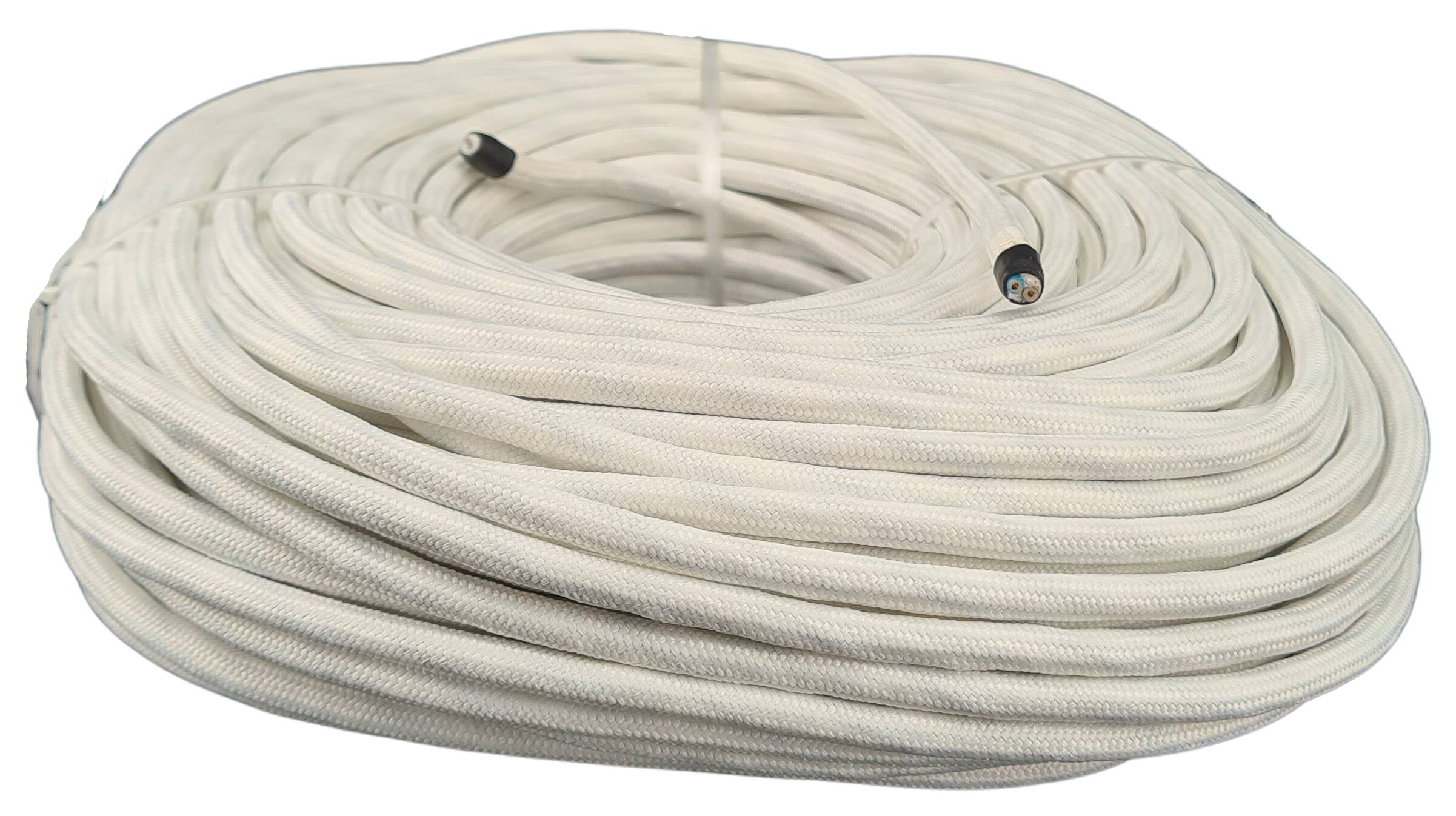 cable 2x0,75 H03RT-F cotton coated white