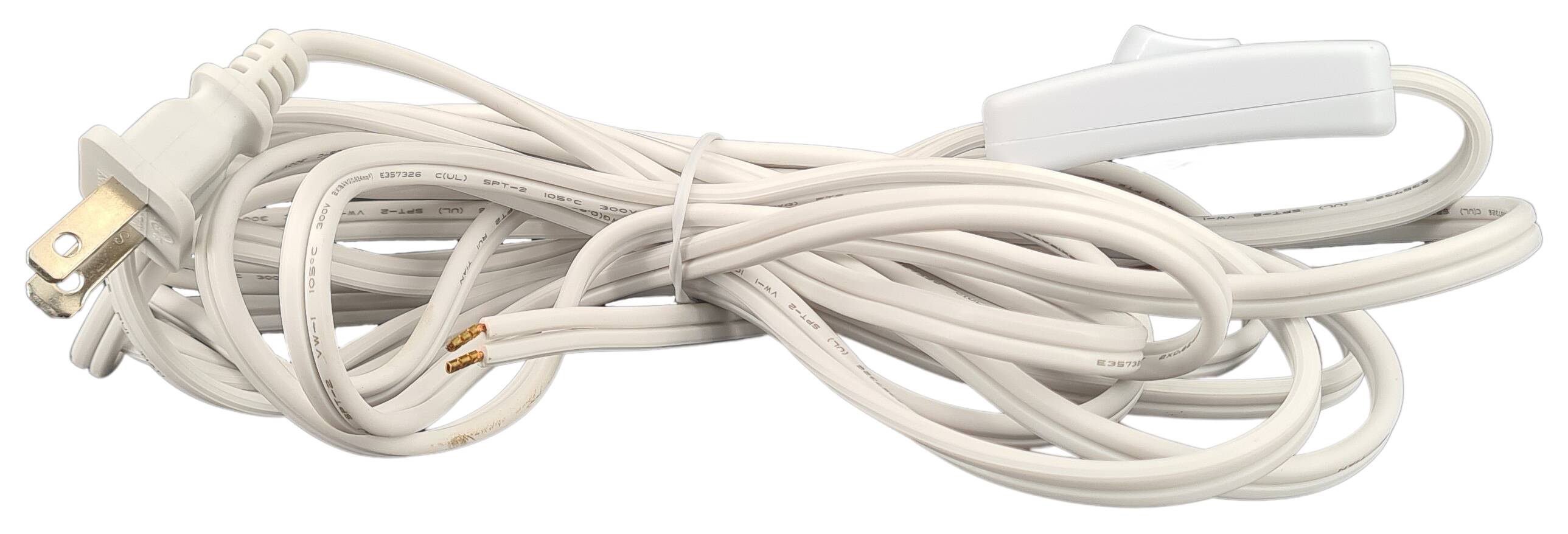 cord-set 2AWG 18/4000/3000 flat with USA-plug and handswitch SPT2 white