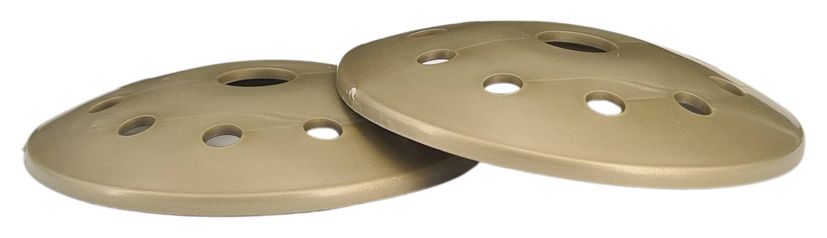 plastic under base 62x7 MH10,5 with hole-pattern curved design gold