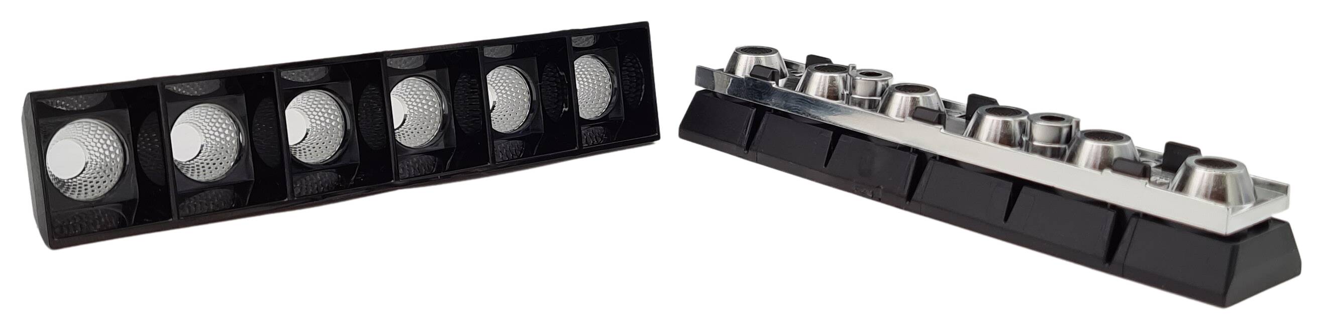 KU 6-fach Reflektor Blackline M 92,4x15,2x6,7 mm Abstrahlwinkel 48° PC metallisiert