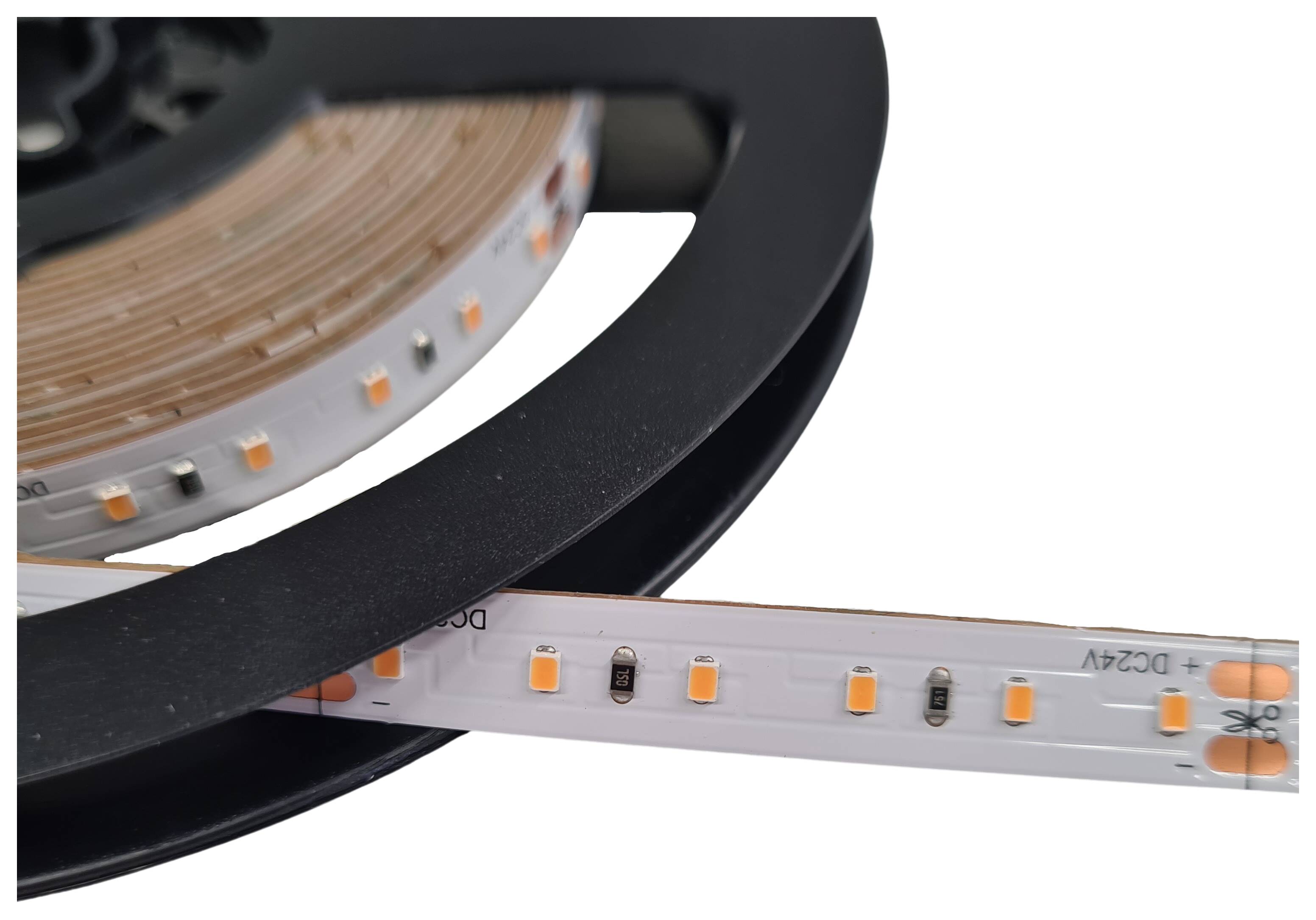 LED-Strip flexibel IP20 24V 4,8W/m 445lm/m 2700K RA>90 120 LEDs/m rückseitig 3M Tape Rolle à 5 m