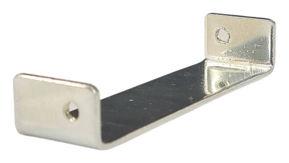 iron strap 18x76,5 for ceeling cap 80x25 mm lat. 15 mm bent strong version zinc