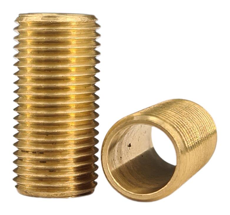 brass tube M10x1x12 hole 7,6 for tube lampholder G4 raw