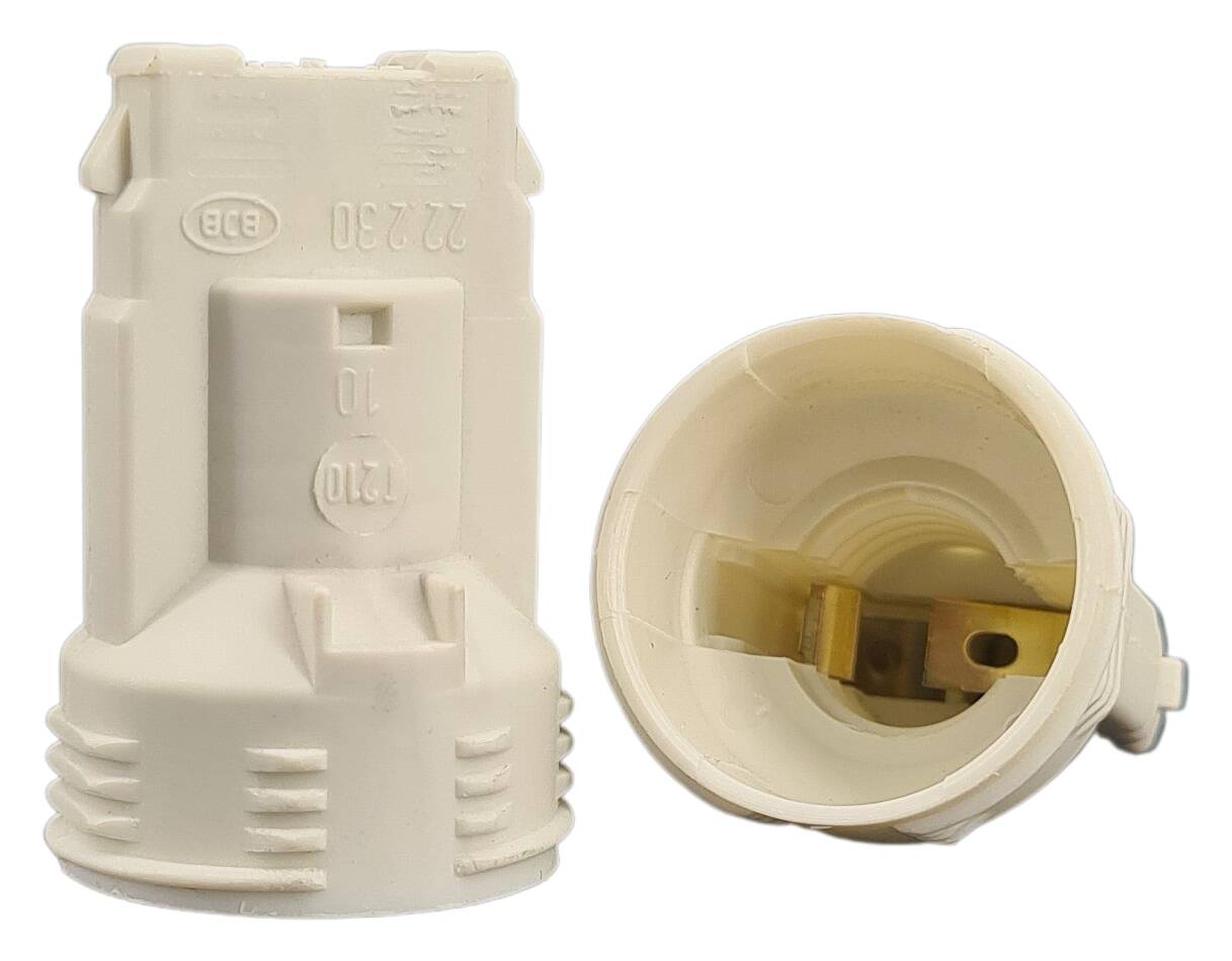 E14 iso-socket for all-use lamp T210 clip-on fastening white