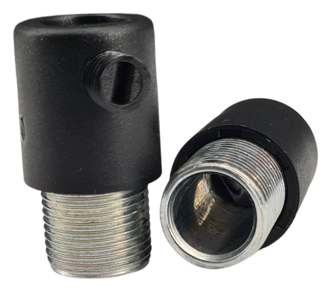 plastic cord grip M13x1x10 male with metal thread laterally grub screw DIN 551 M6x6 black