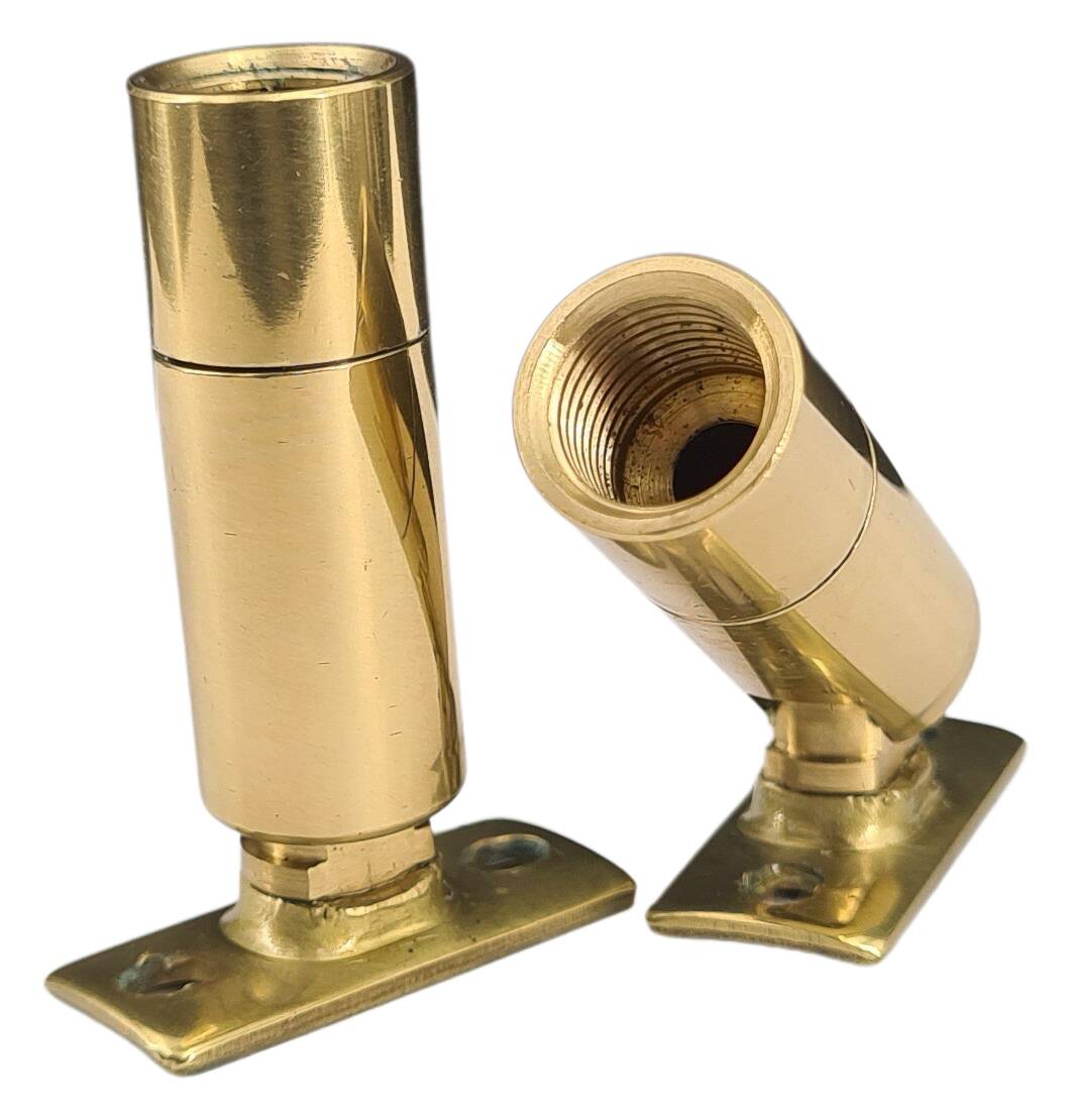 brass turn-tilt joint 13x44 M10x1 female/ with link pol./laq. hole distance 20 mm 360° turnable 90° tiltable