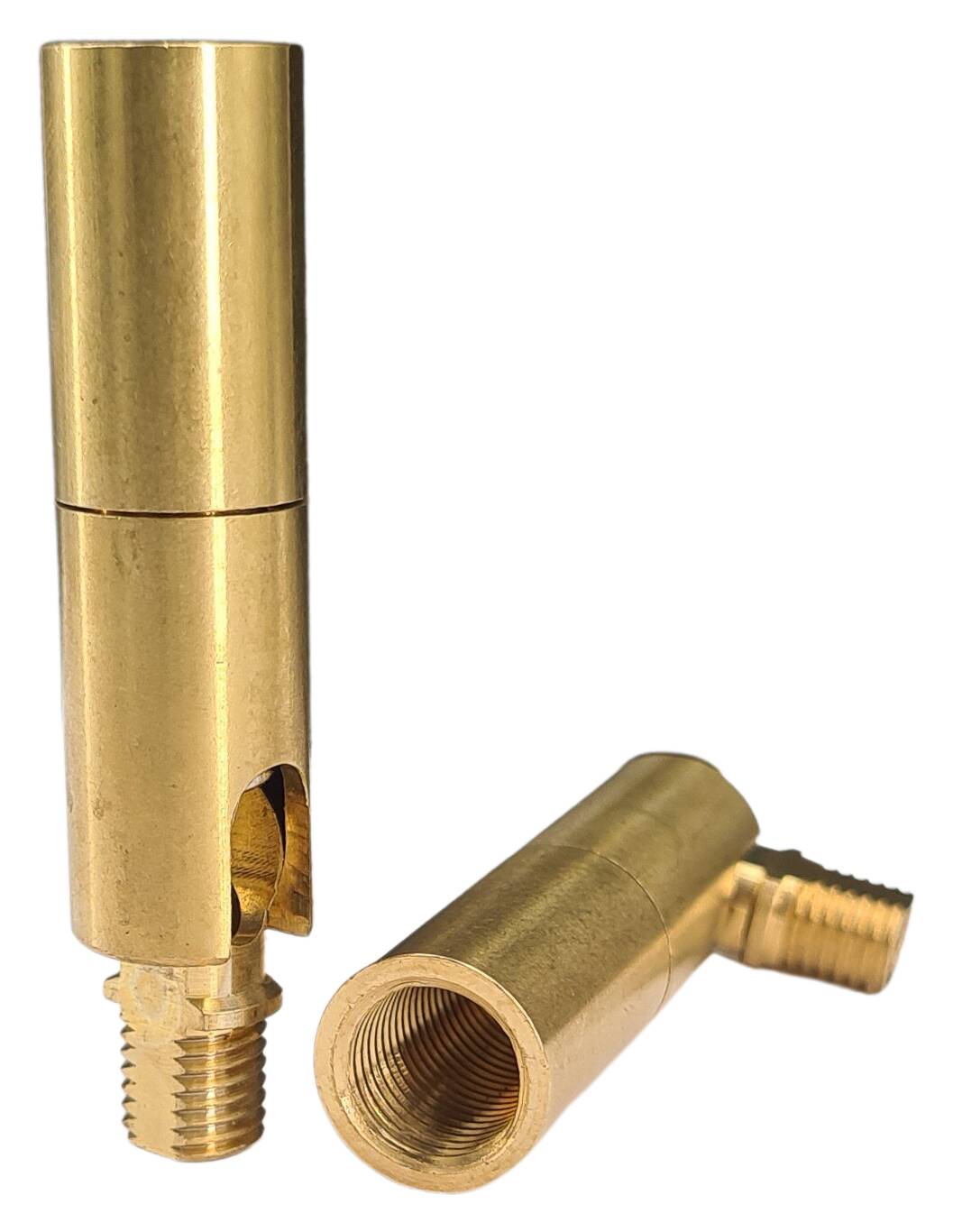 brass turn-tilt joint 13x52 M10x1 female/M8x1 male profil raw 360° turnable 90° tiltable