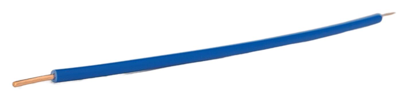 Kabel-Abschnitt 1x0,75 100 mm lg. H05V2-U starr 08/08 blk. blau