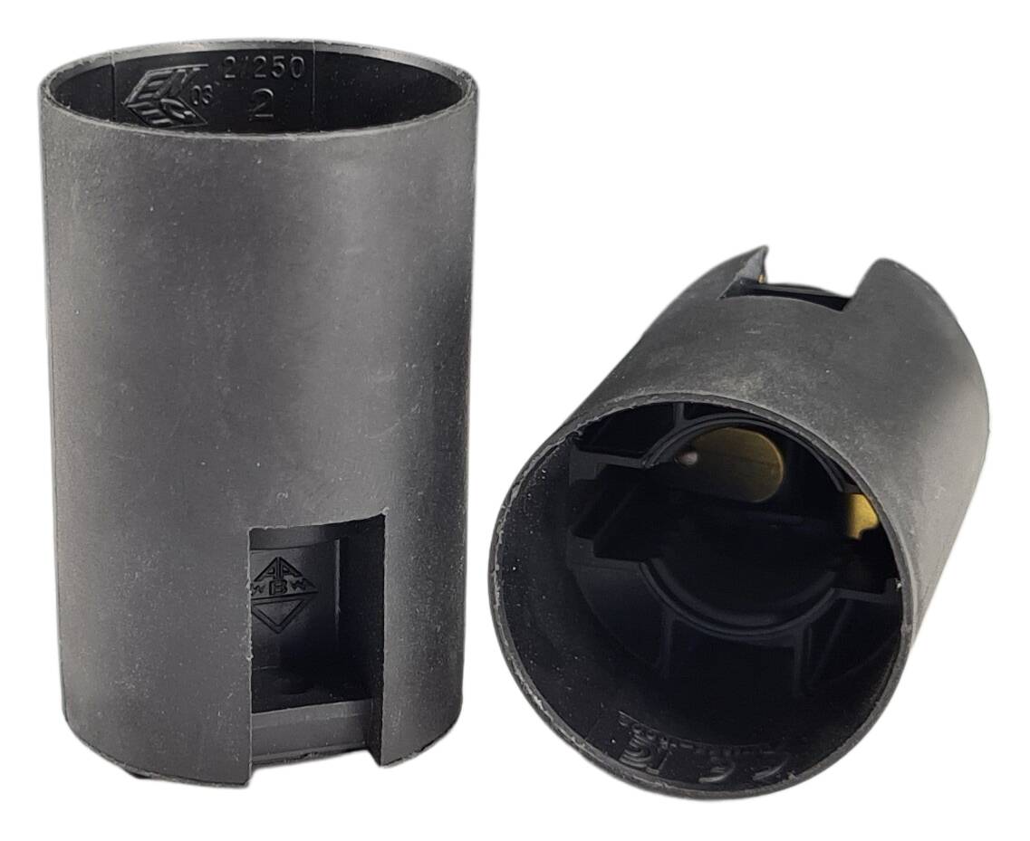 E14 smooth body for thermoplastic lampholder black