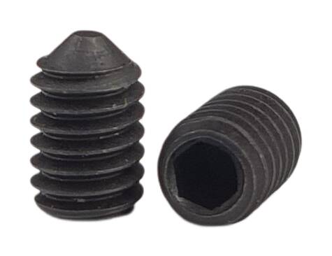 DIN 914 iron hexagon socket set screw with cone point M4x4 black