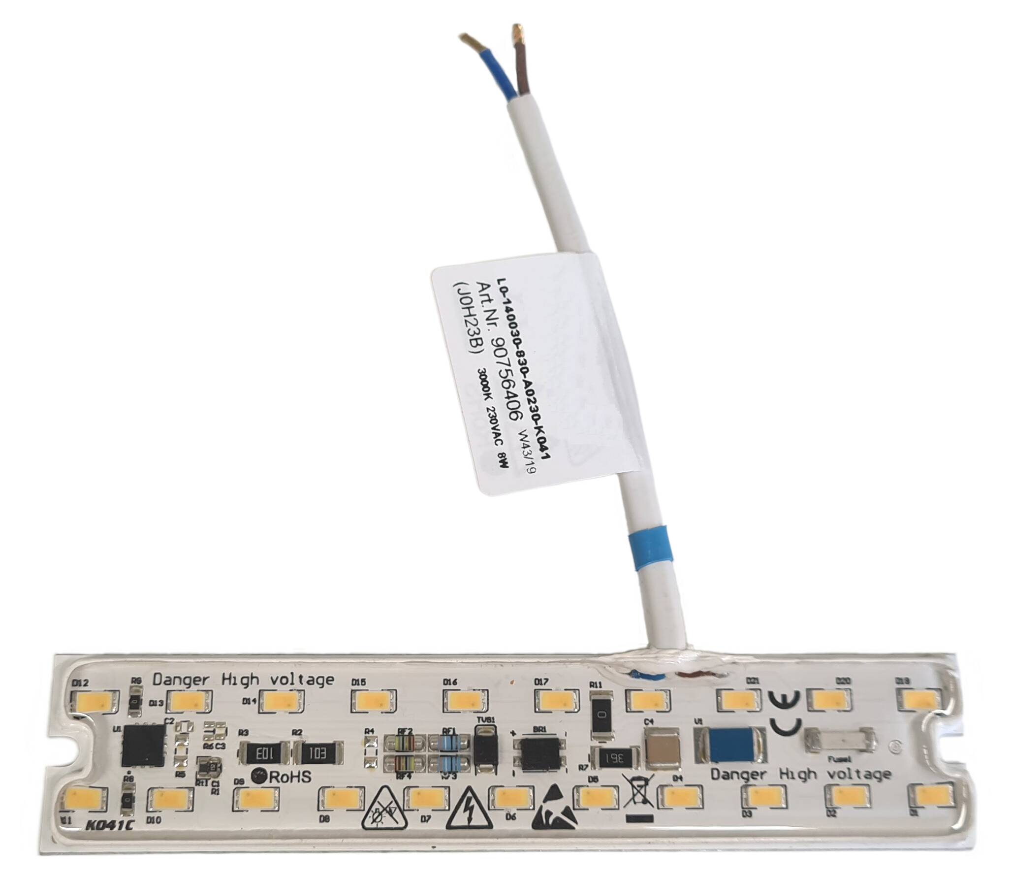 LED-Modul 127x60 mm tuneable white 24V/DC 14W 2700-5000K CRI>85 1400lm m. 2 Tastern