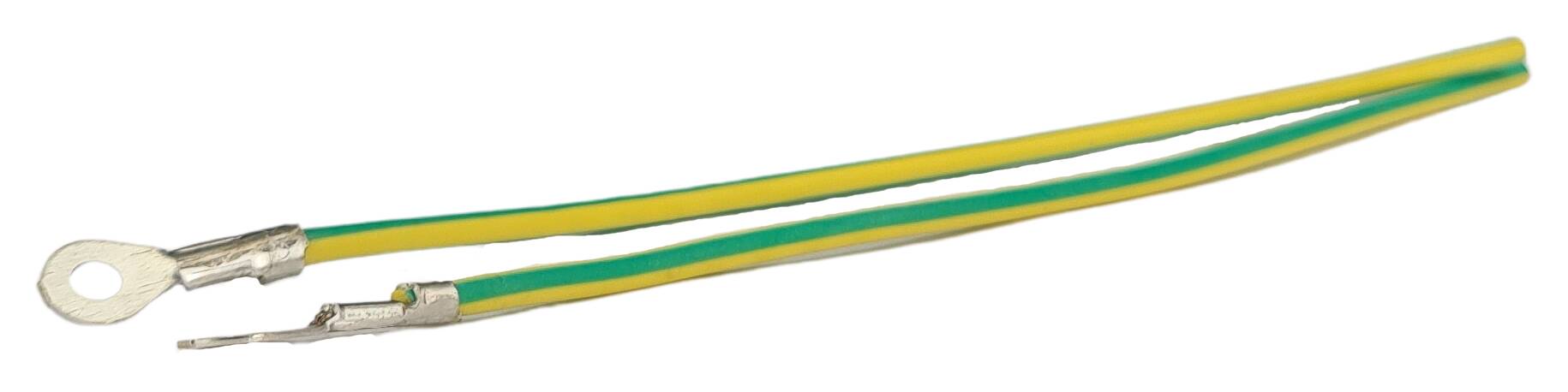 Kabel-Zuschnitt 1x0,75 SIF 125 mm glatt-Ringöse M3 grün-gelb