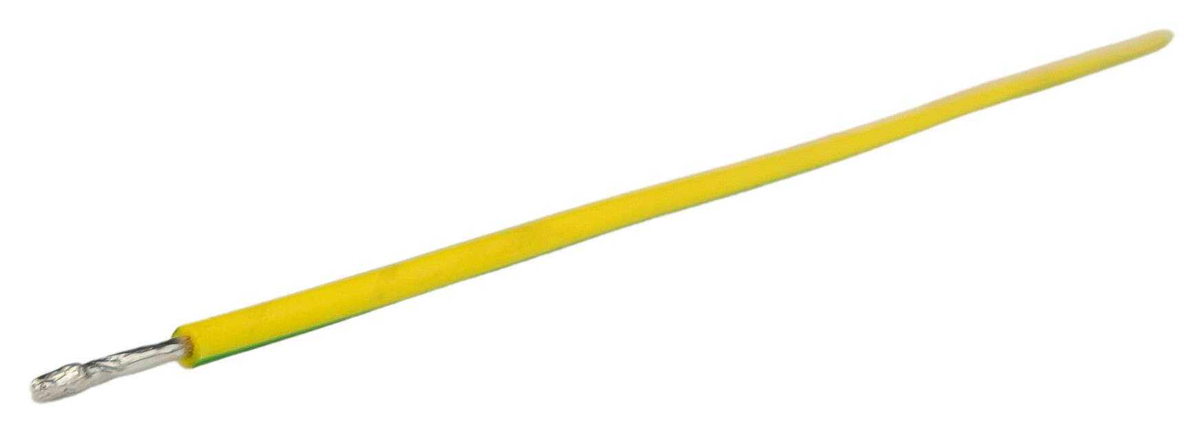 Litzen-Zuschnitt 1x1,50 halogenfrei 600 mm 11/11 verdrillt+verzinnt grün-gelb