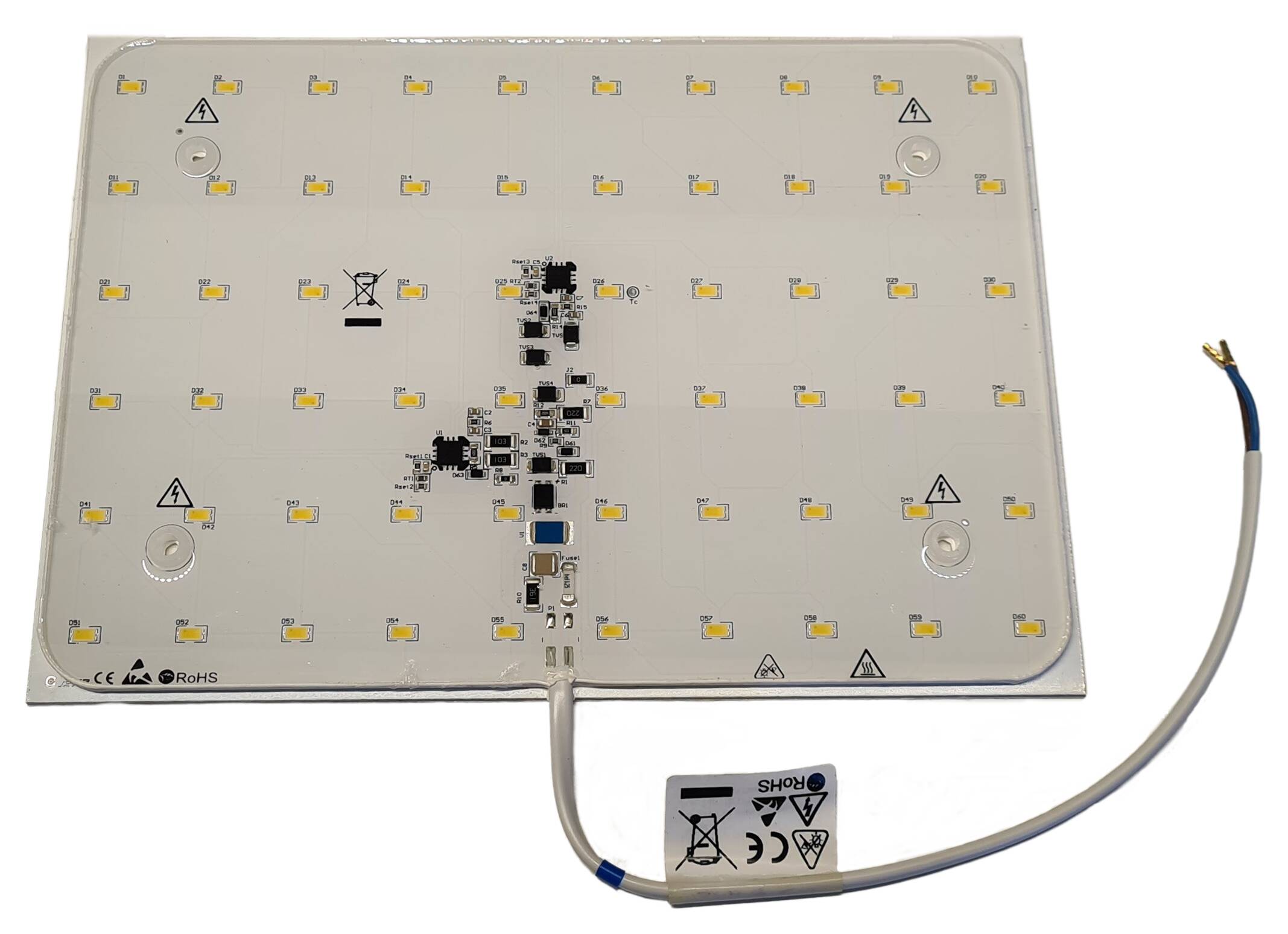 LED-Modul 240x50 mm 230V/AC 16W 3000K CRI>85 1780lm AluPCB vergossen weiss L262 Kabel 60 mm lg. LED 2700K