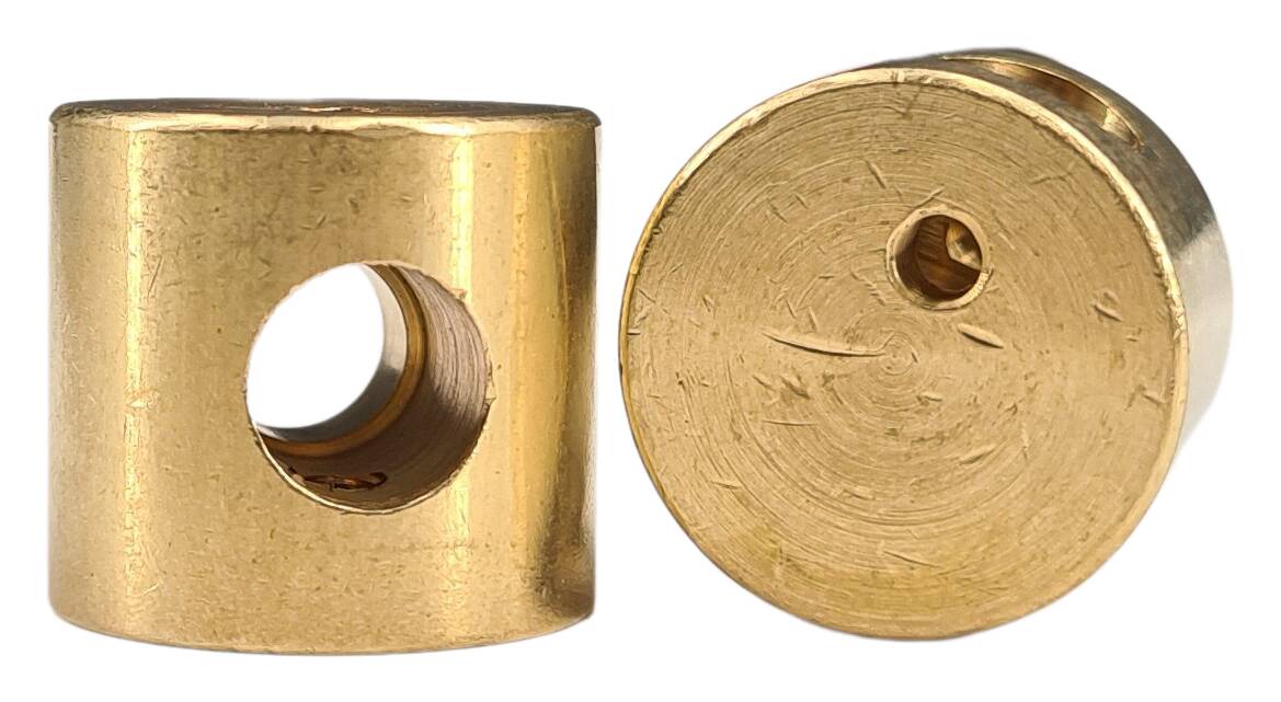 brass turned part 22x20 M4 through 8 mm raw