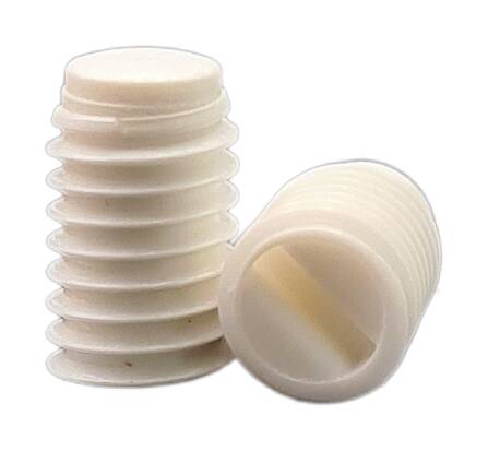 DIN 551 plastic set screw without cone point M7x10 PA6 white