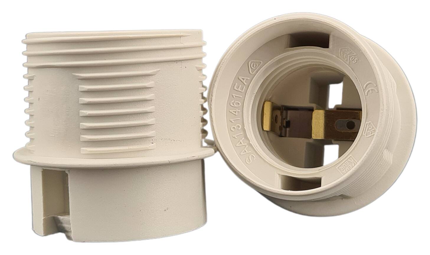 E27 partial-threaded for two-part thermoplastic lampholder white