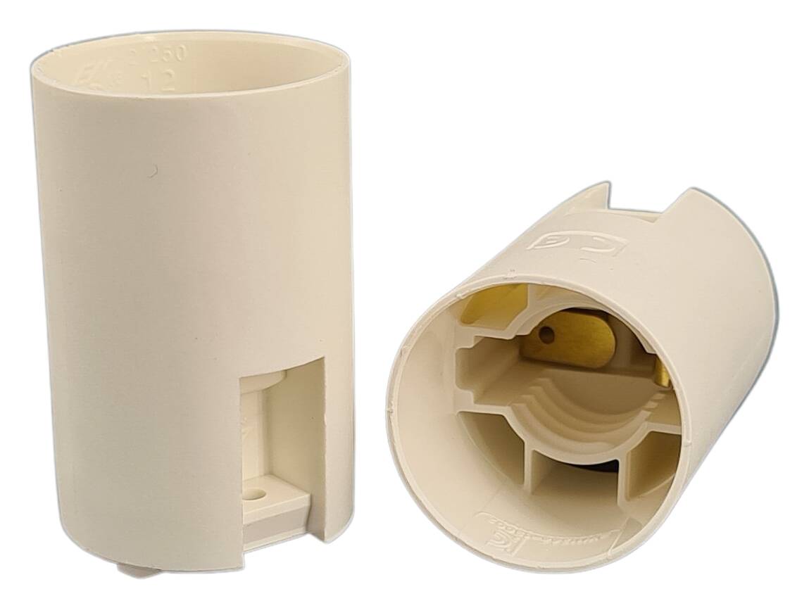 E14 smooth body for thermoplastic lampholder white