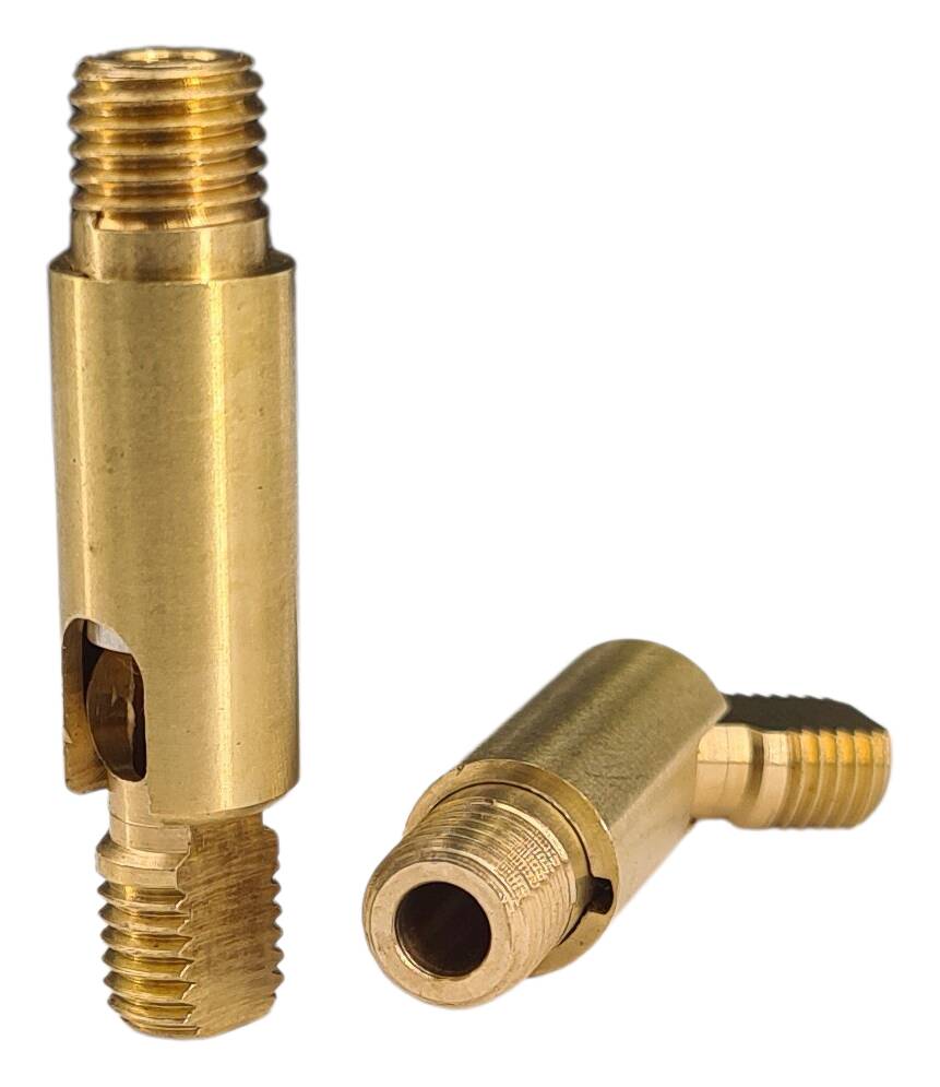 brass turn-tilt joint 10x38 M8x1 male/male profil raw 360° rotatable, 90° tiltable