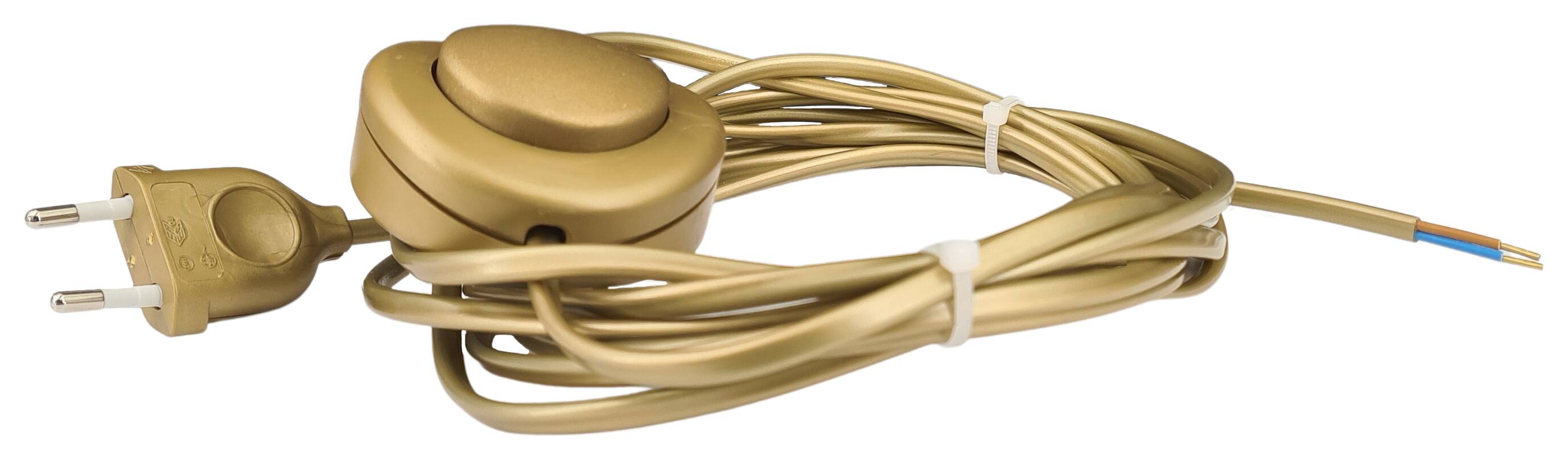 cord-set 2x0,75/4000/2500 flat with Foot switch and Euro plug gold