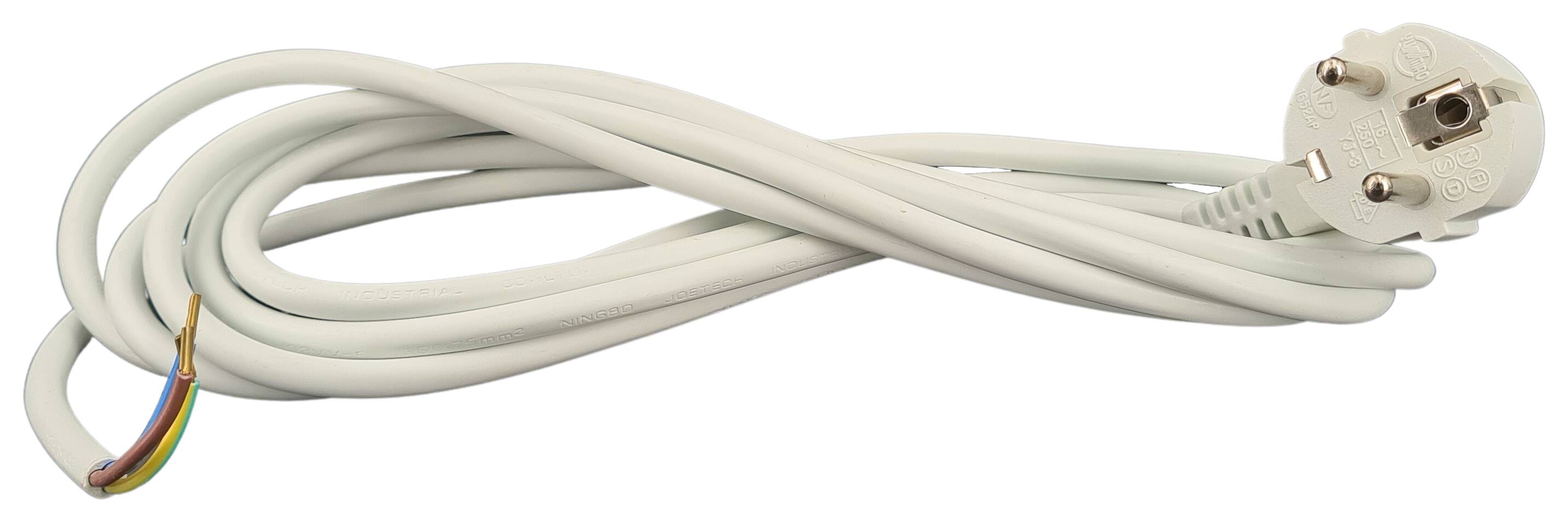 cord-set 3G 0,75/1500 with schuko angled plug white