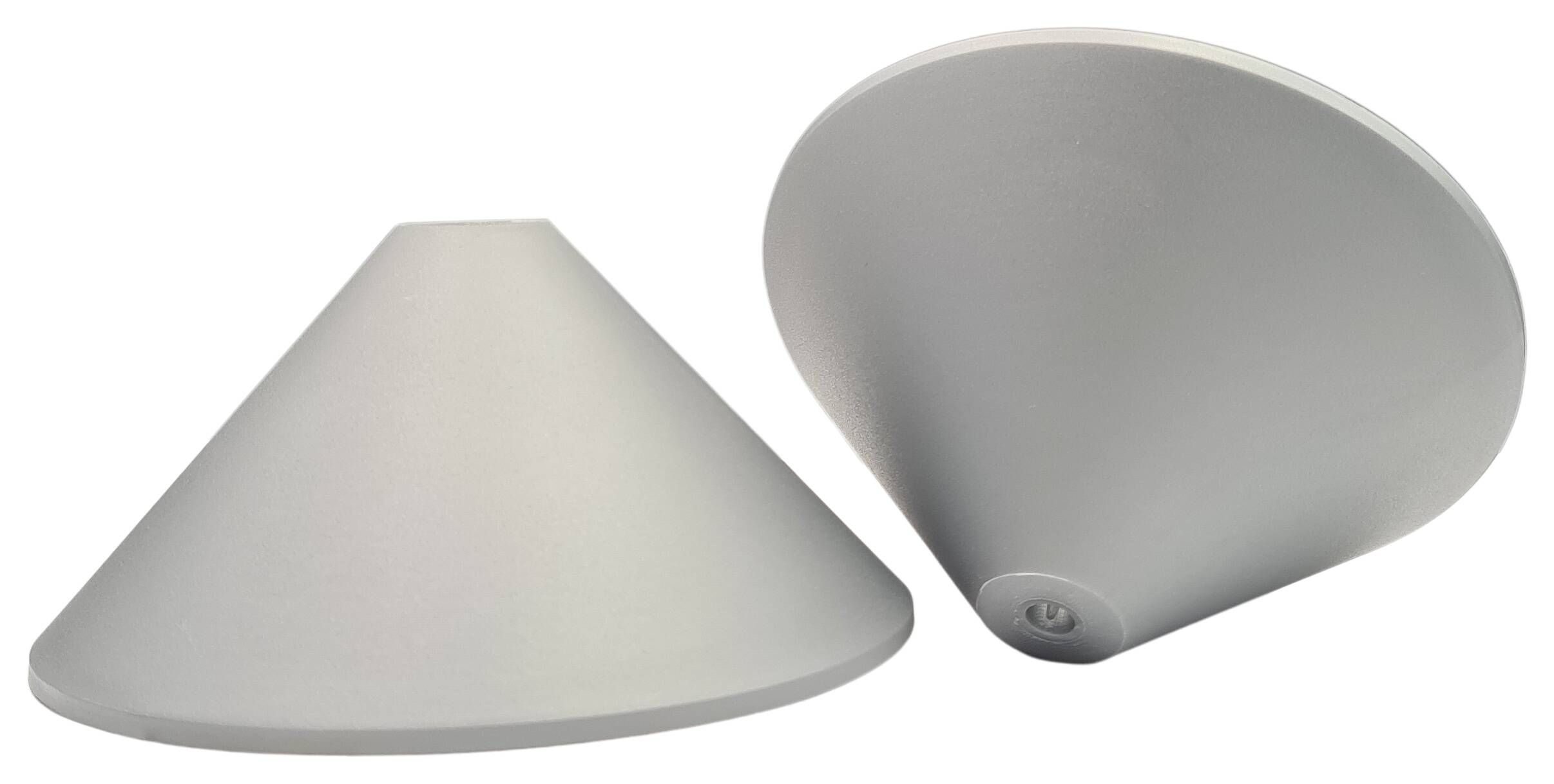 plastic ceiling cap 118x57 conical shape with clamp for cable silver