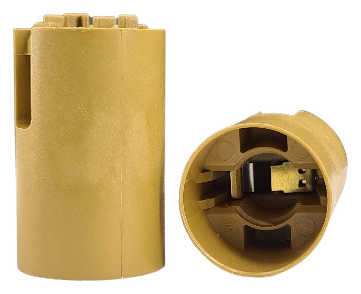 E14 smooth body for thermoplastic lampholder gold