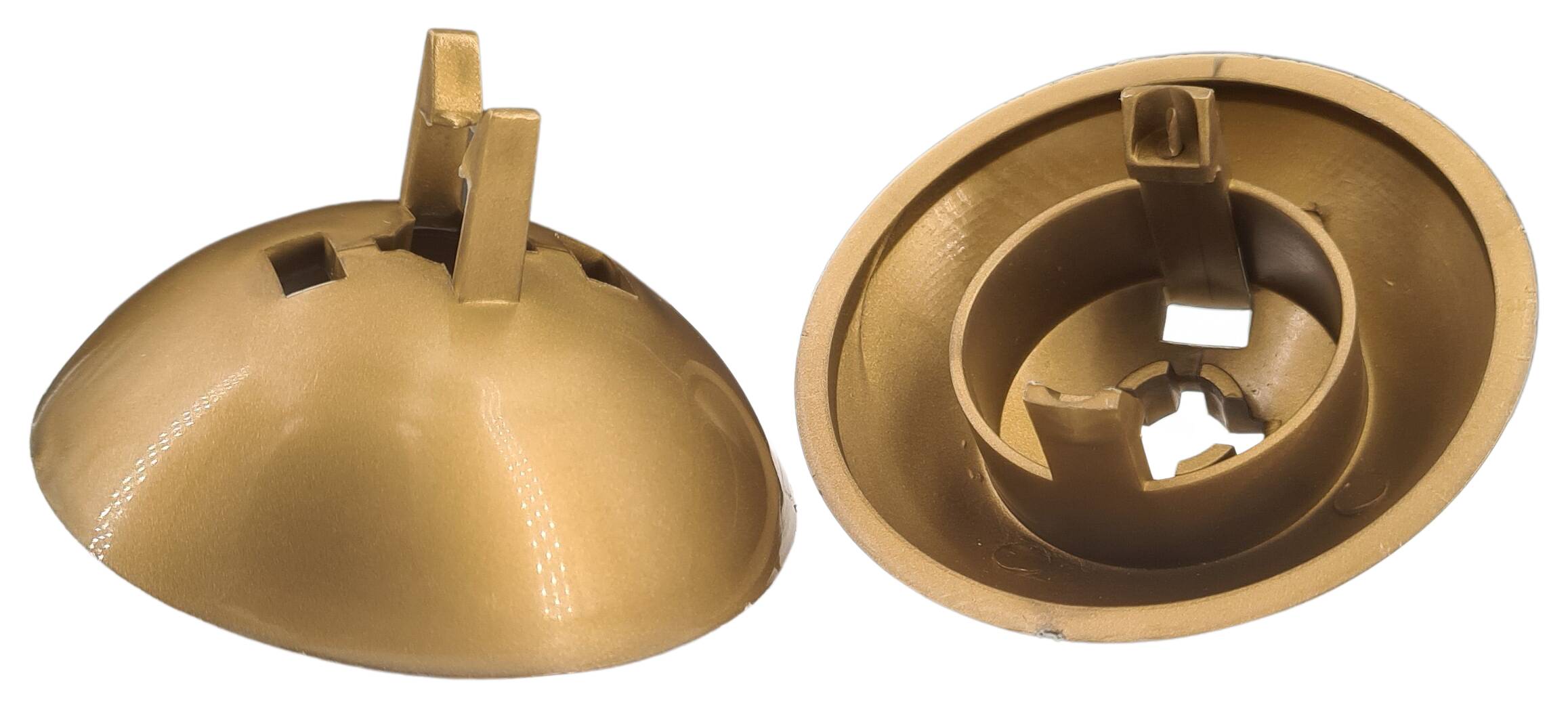E27 cap for thermoplastic lampholder double-clip gold