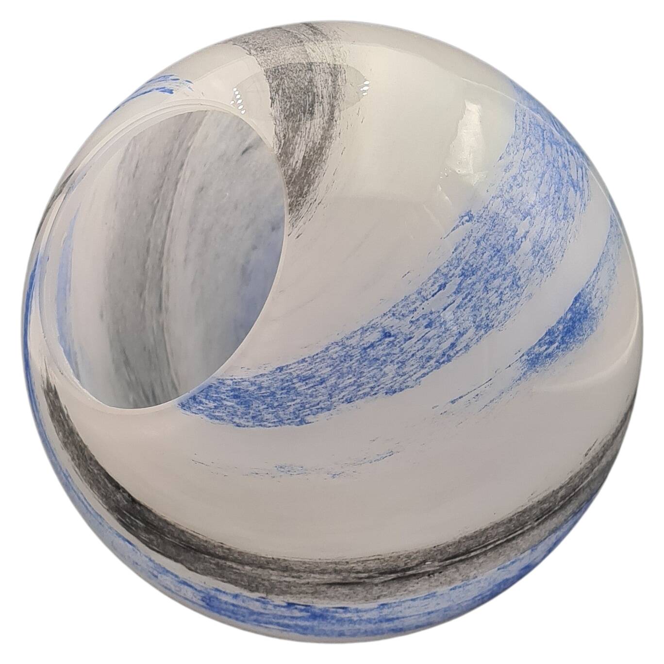 Decorative glass "Linz" - 150x150mm - globe black-blue