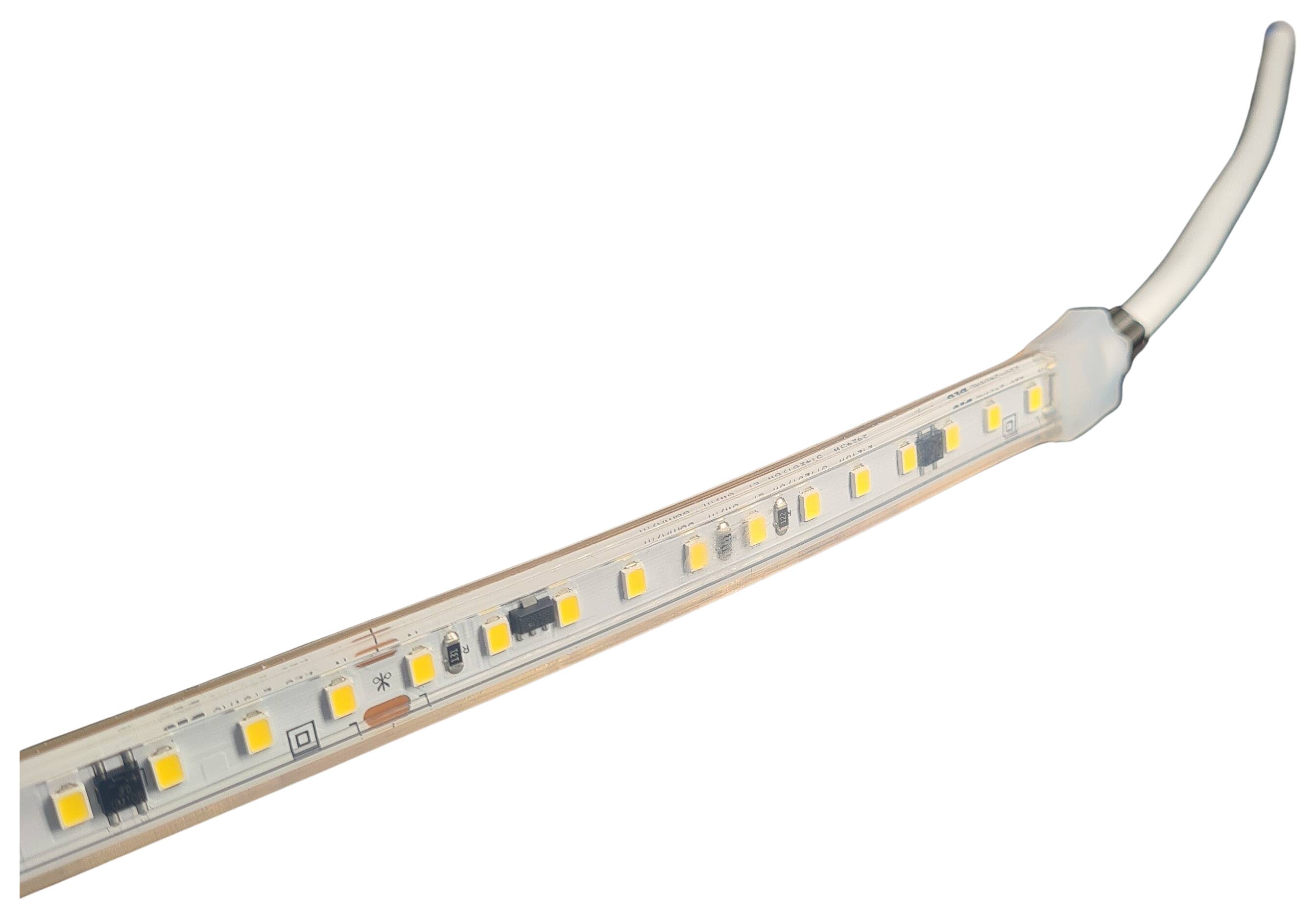 LED-Strip flexibel IP65 230V 8W/m 1050lm/m 4000K RA>80 120LEDs/m rückseitig 3M Tape Rolle á 50m