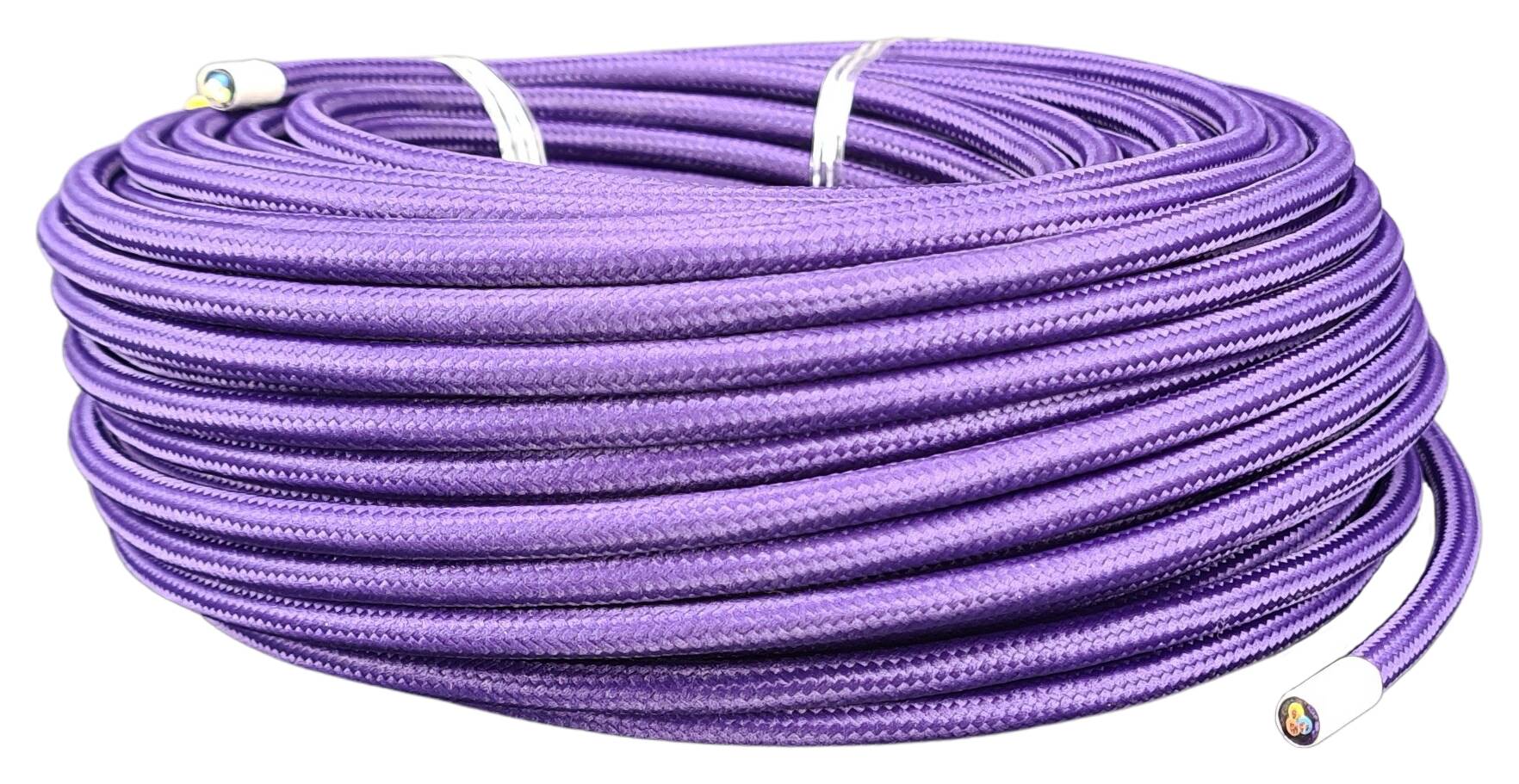Kabel 3G 0,75 H03VV-F textilummantelt RAL 4000 violett