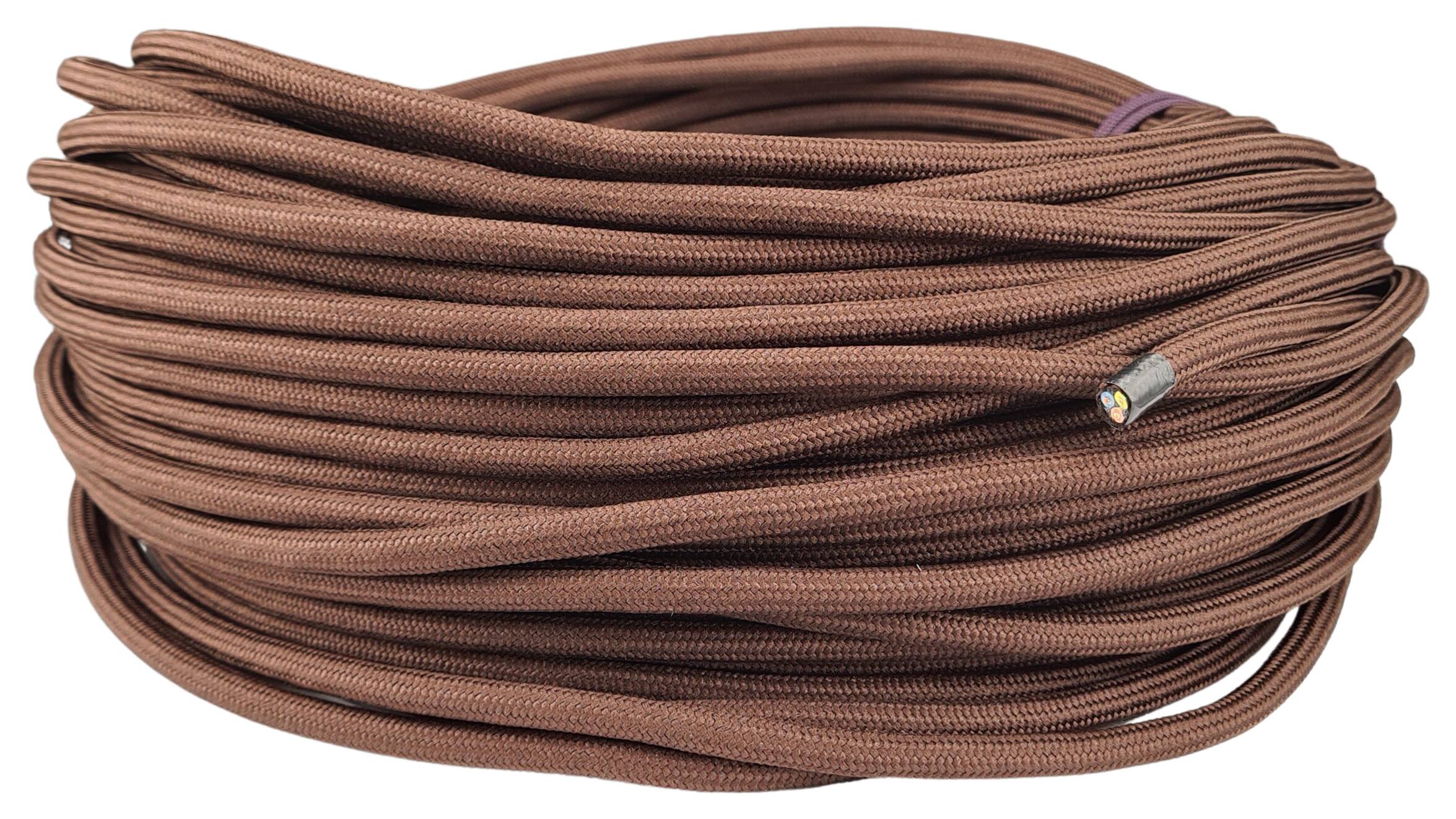cable 3G 0,75 H03RT-F cotton coated brown