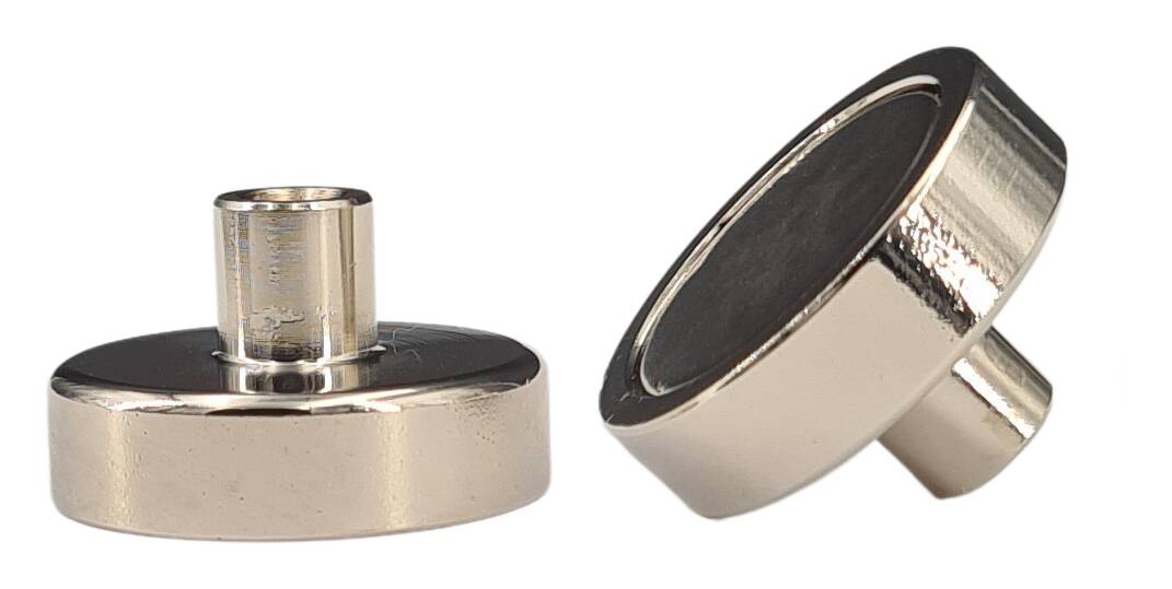 brass magnet holder 25x15 M4 adhesive force 2 kg -20N nickel