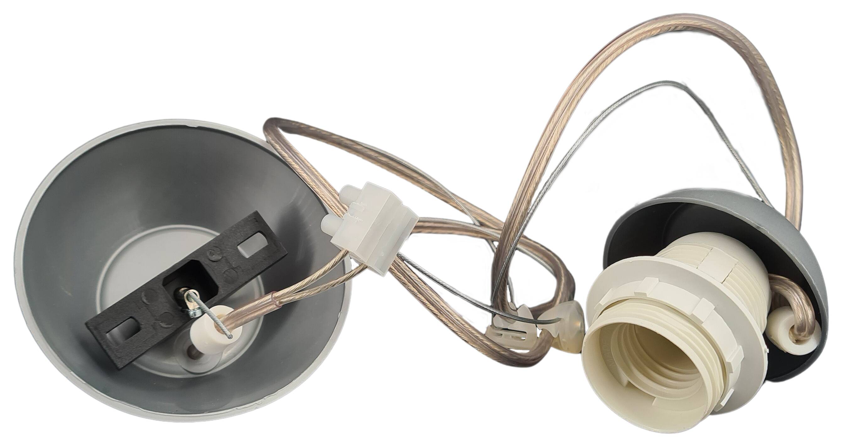 pendel Plus silver/cable transparent with mounted socket E27 30 25 04