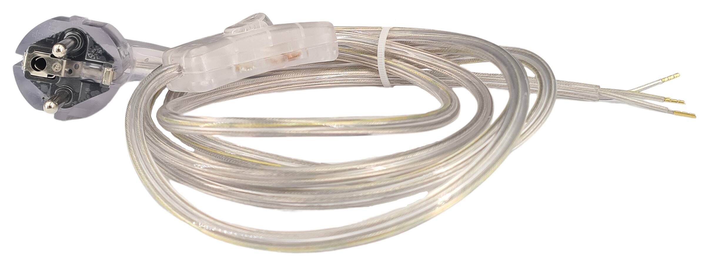 cord-set 3G 0,75/2000/800 with schuko angled plug and handswitch transparent