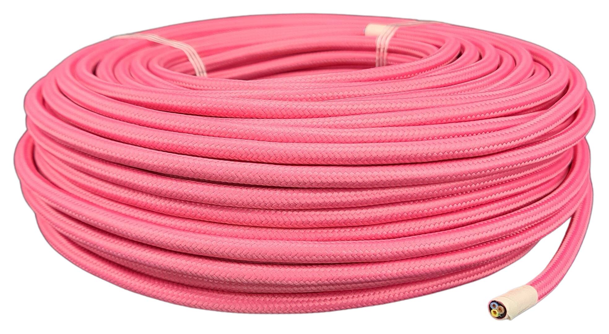 cable 3G 0,75 H33VV-F textile braided RAL 4010 dark pink