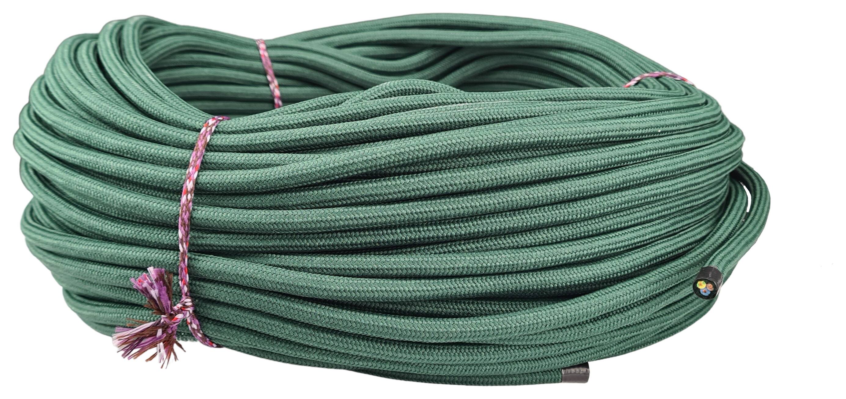 cable 3G 0,75 H03RT-F cotton coated RAL 6035 green