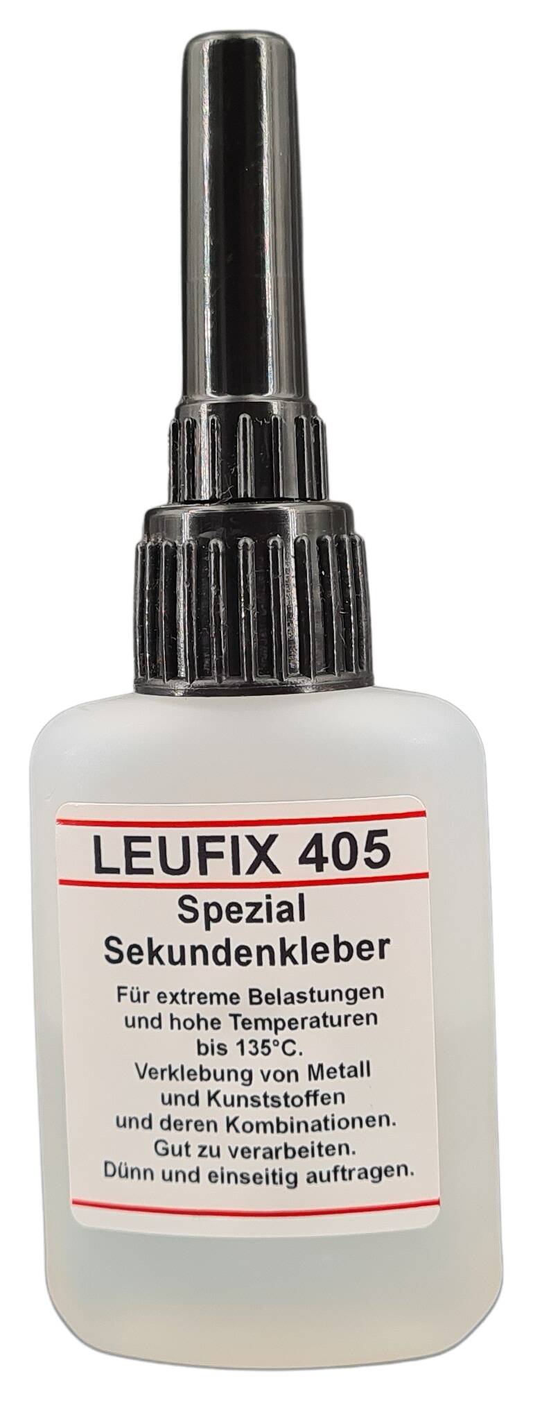 adhesive Leufix 405 á 20 gr. for extreme stresses and temperatures upto 150° for metal and plastic