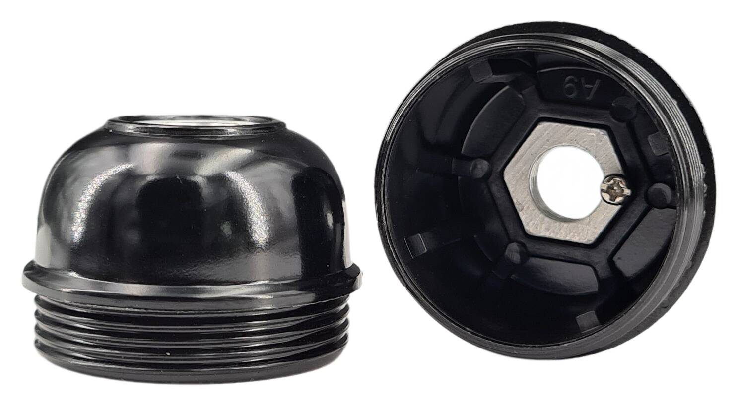 E27 cap for bakelite lampholder M10x1 iron thread black