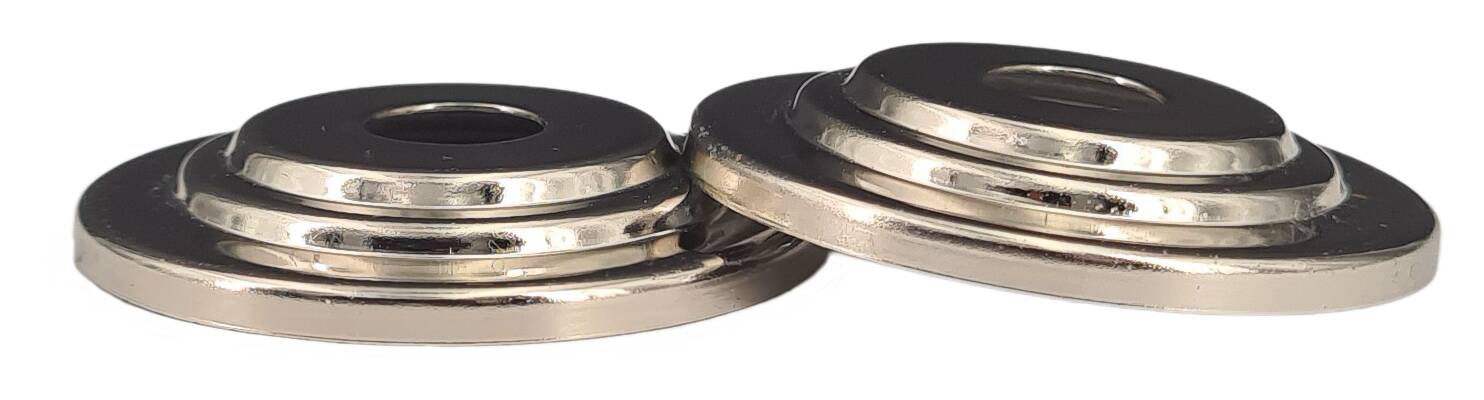 brass cladded centering cap 43x7 MH10,5 stepped polished-nickel