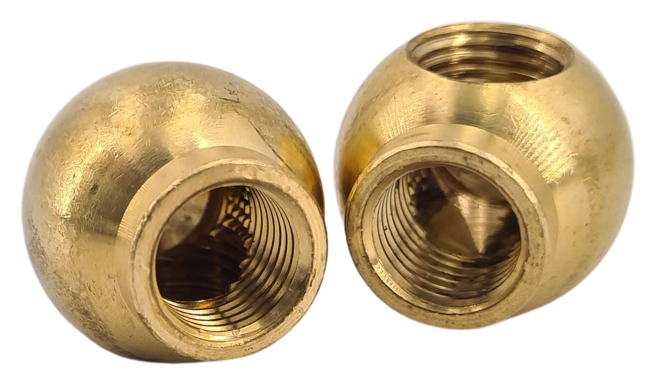 brass ball 20x20 mm 2x M10x1 angular thread 90° with projection raw