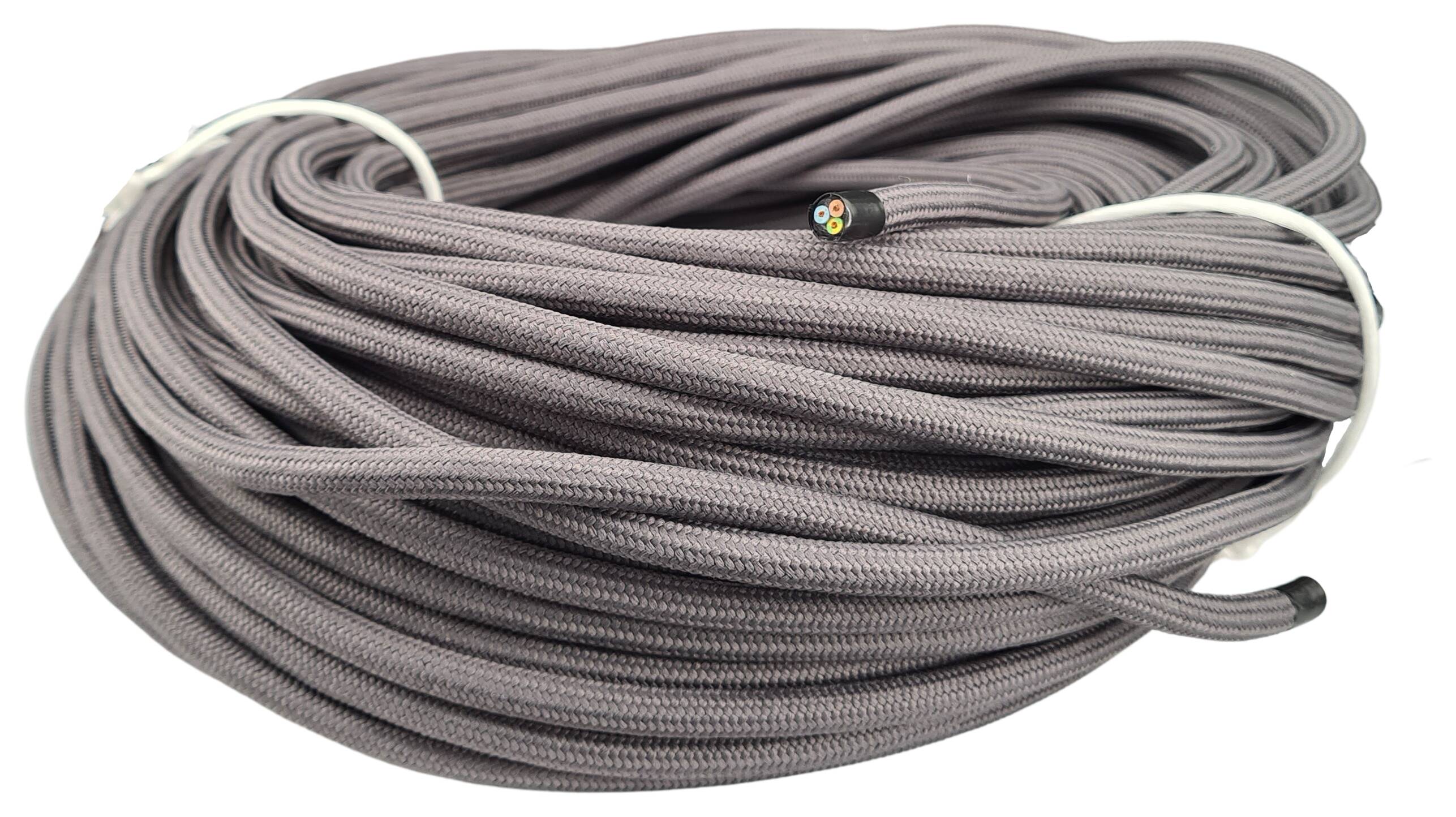 cable 3G 0,75 H03RT-F cotton coated RAL 7024 graphite grey